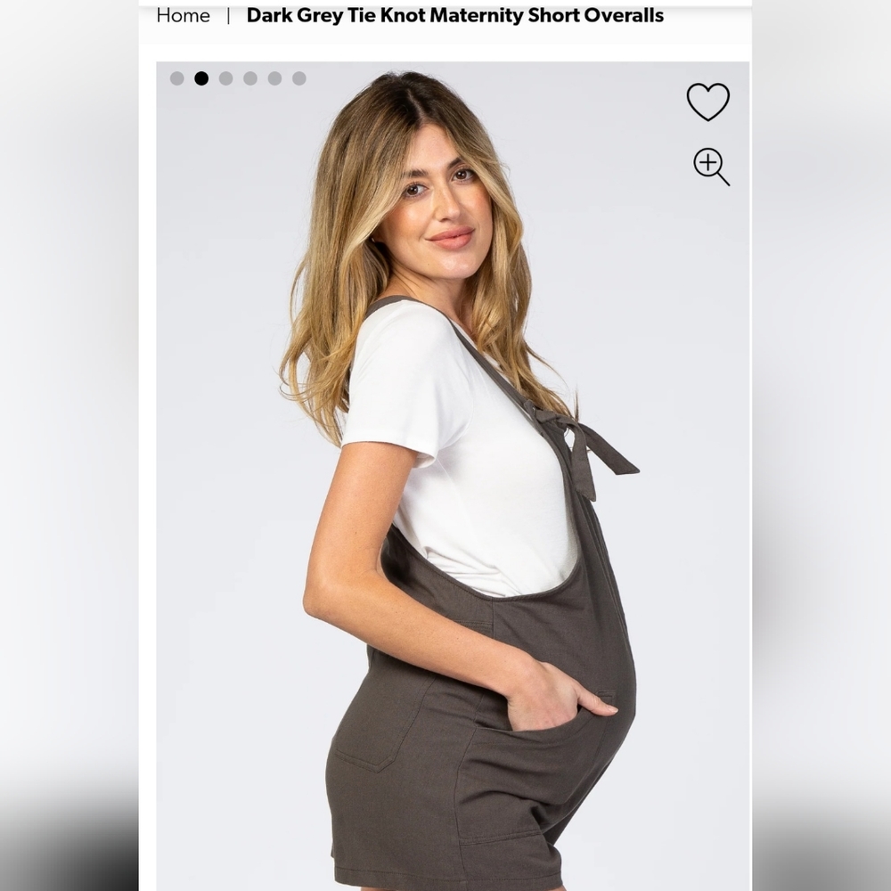 Dark Grey Tie Knot Maternity Short Overalls - Poshmark